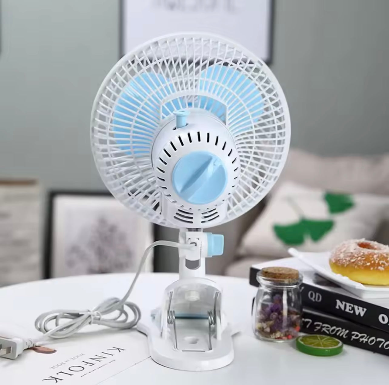 180 Degree Adjustable Mini Desktop Fan High-Speed Air Desk and Clip On Fan With Fan Head Clamp For Dormitory Office 220V