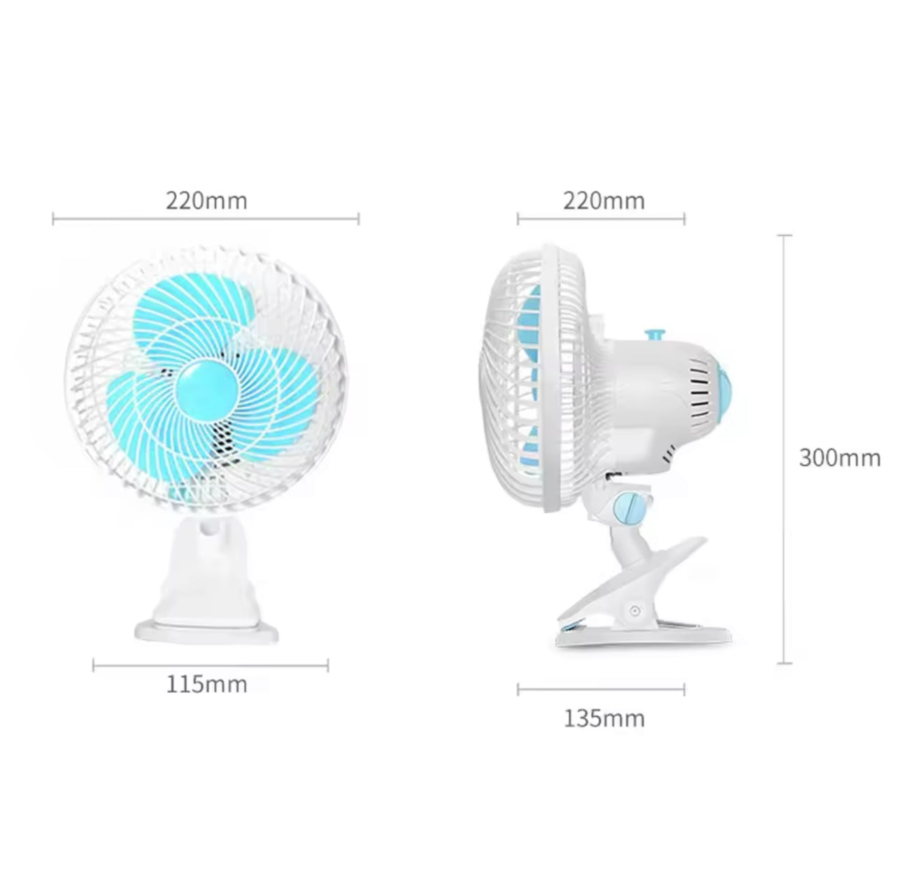 180 Degree Adjustable Mini Desktop Fan High-Speed Air Desk and Clip On Fan With Fan Head Clamp For Dormitory Office 220V