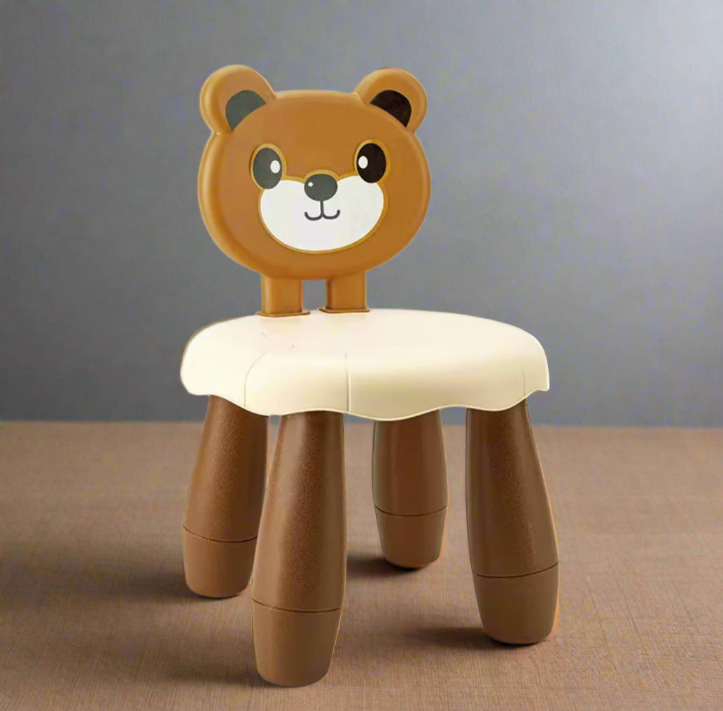 Chair Using Building Blocks Bear shaped plastic Chair with Drawing Board And Pen..