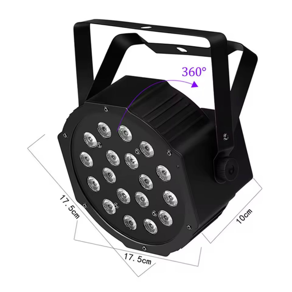 LED 18-Particle Sound-Control Par Light – 36 Color Stage & Party Light