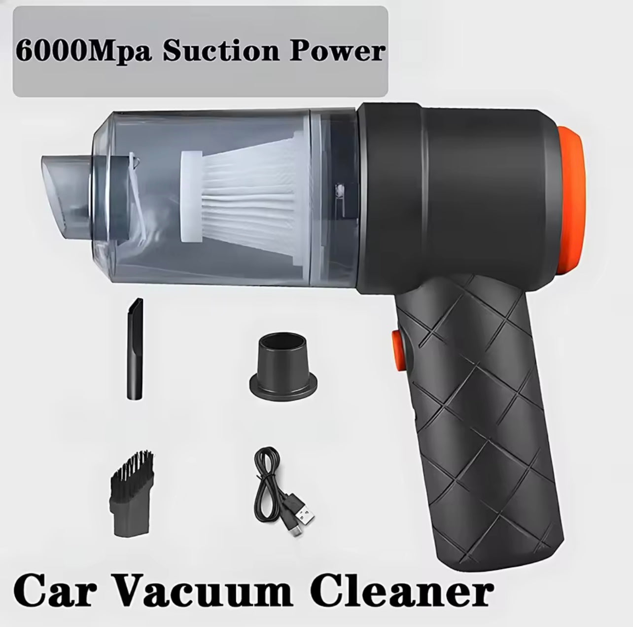 Car vacuum cleaner with suction and blowing function, portable, wireless charging, high-power, handheld vacuum cleaner for home
