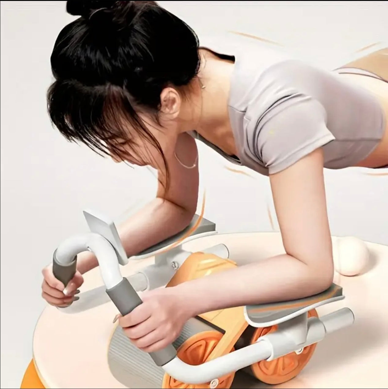 Automatic rebound of abdominal wheel with monitor, elbow flat support, abdominal training device, home fitness equipment