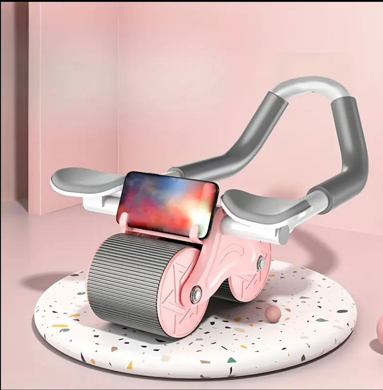 Automatic rebound of abdominal wheel with monitor, elbow flat support, abdominal training device, home fitness equipment