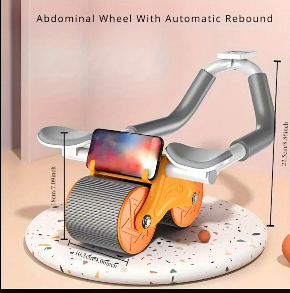 Automatic rebound of abdominal wheel with monitor, elbow flat support, abdominal training device, home fitness equipment