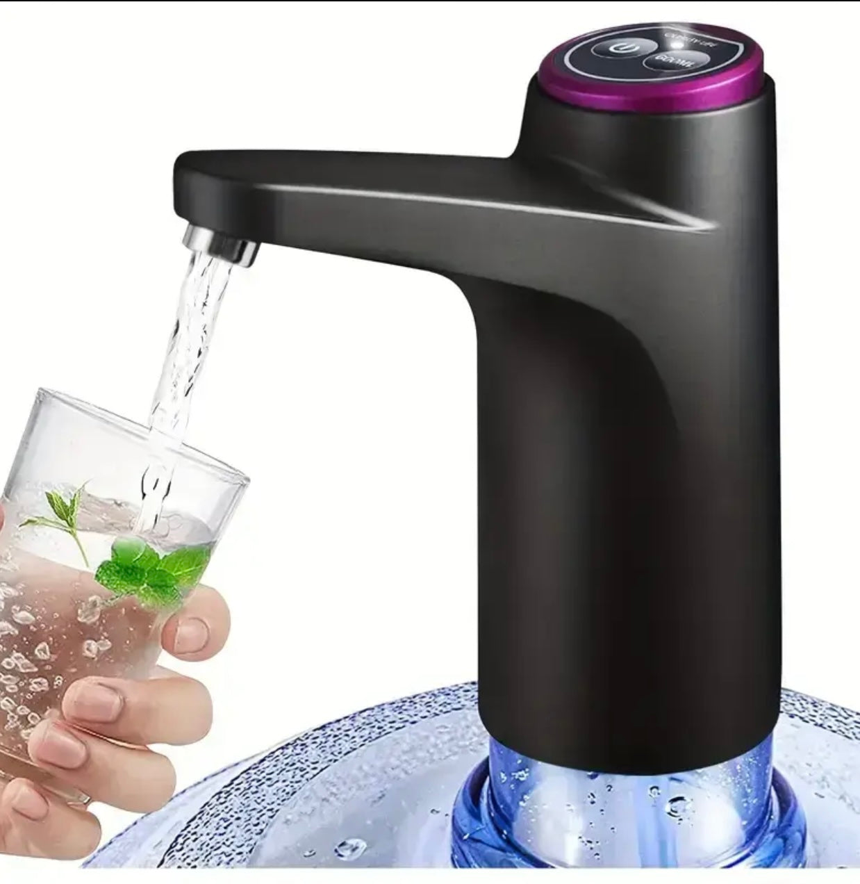 Drinking Water Pump USB Rechargeable Machine, Easy Installation Design with Lithium Battery, Suitable for 7.57-18.93 L Bottles - Very suitable for use in home, school, office, camping, office water station, etc.