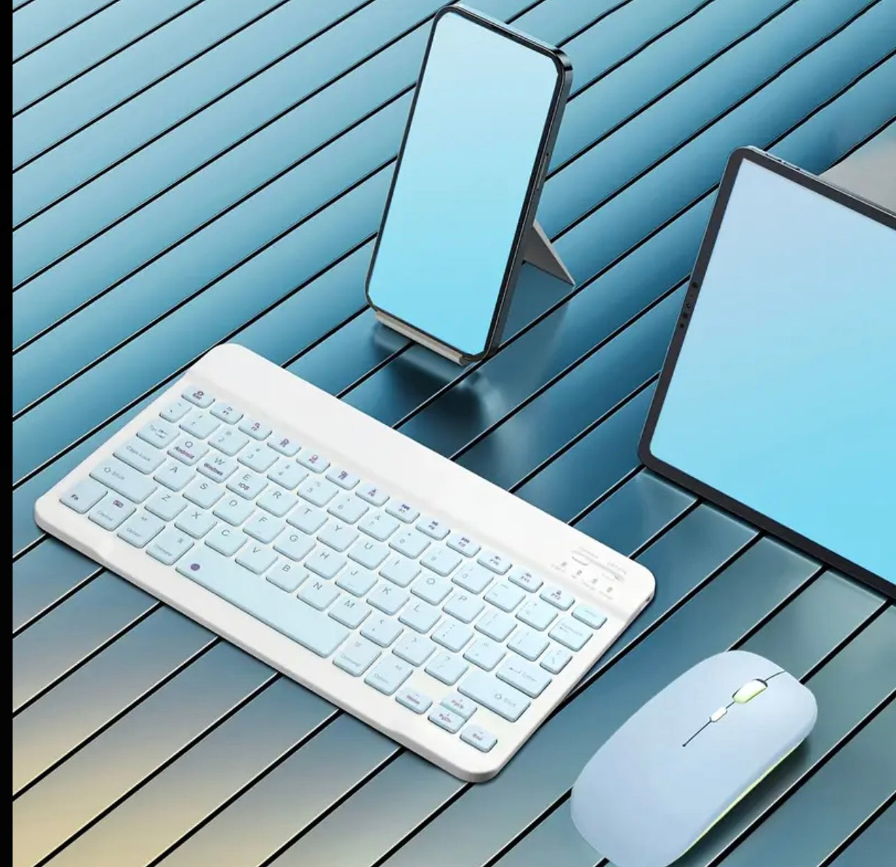 Ultra-Slim Wireless Keyboard & Mouse Set – Portable Bluetooth Combo for iPad, Tablet & Laptop