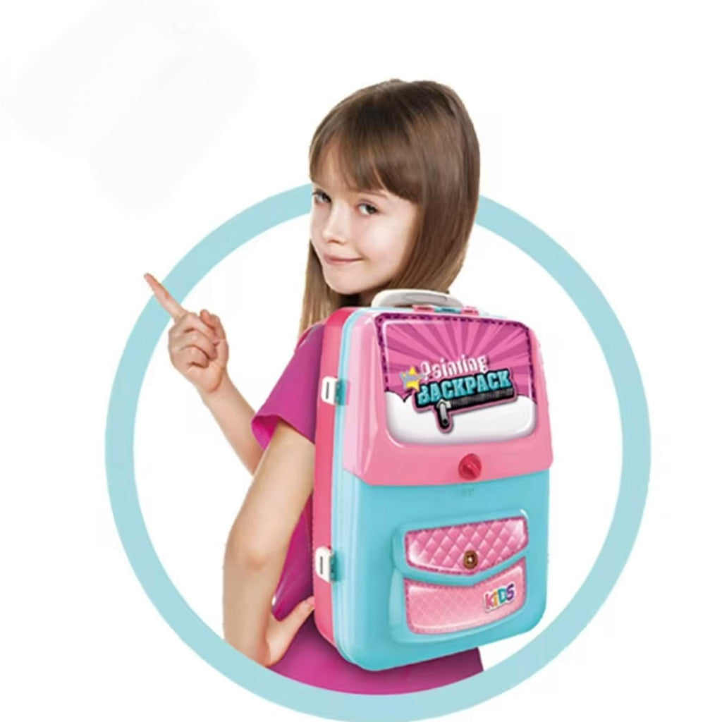 Backpack 3 in 1 Creative Learning Toys Drawing Set Kids Painting Set Educational Writing Board Game Toy
