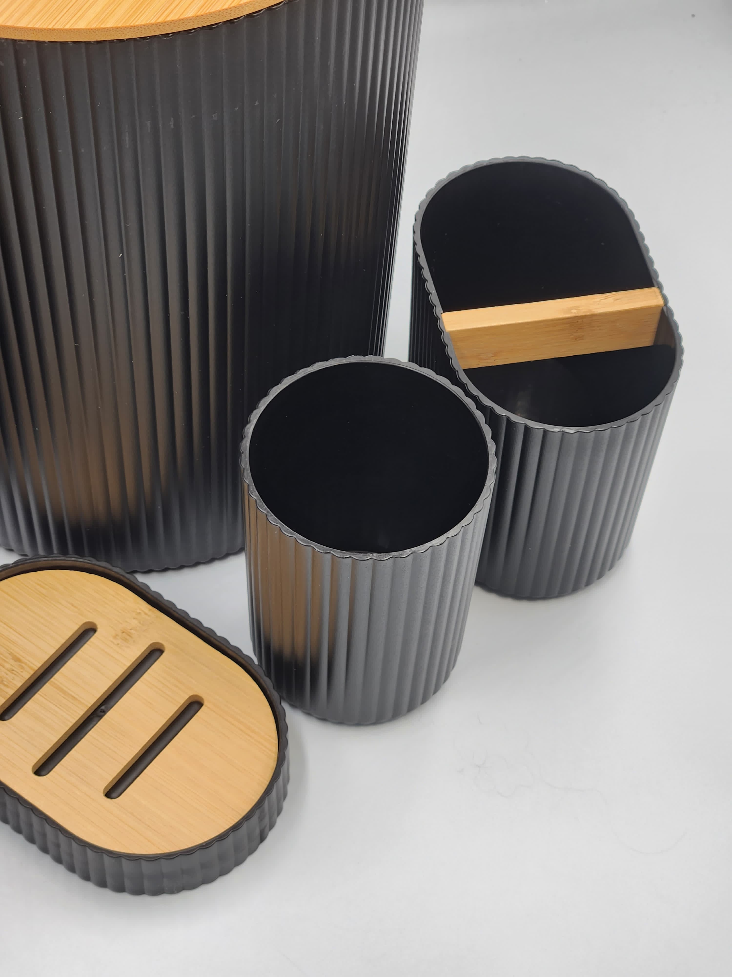 7pcs Bathroom Accessory Set with Trash Can, Toothbrush Holder, Makeup Soap Dispenser, Soap Dish, Toilet Brush,Toilet Set, Bath Set Housewarming Gift,