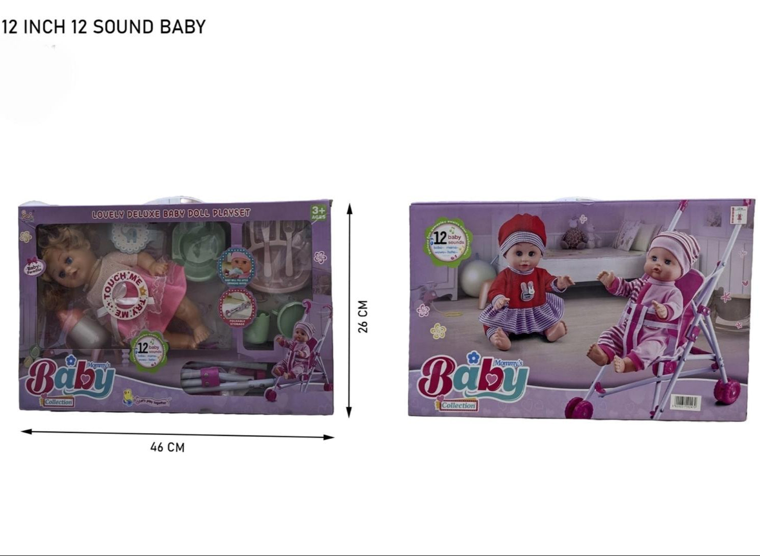 Lovely Deluxe Baby Doll Playset | Baby Doll with Stroller & Accessories for Kids