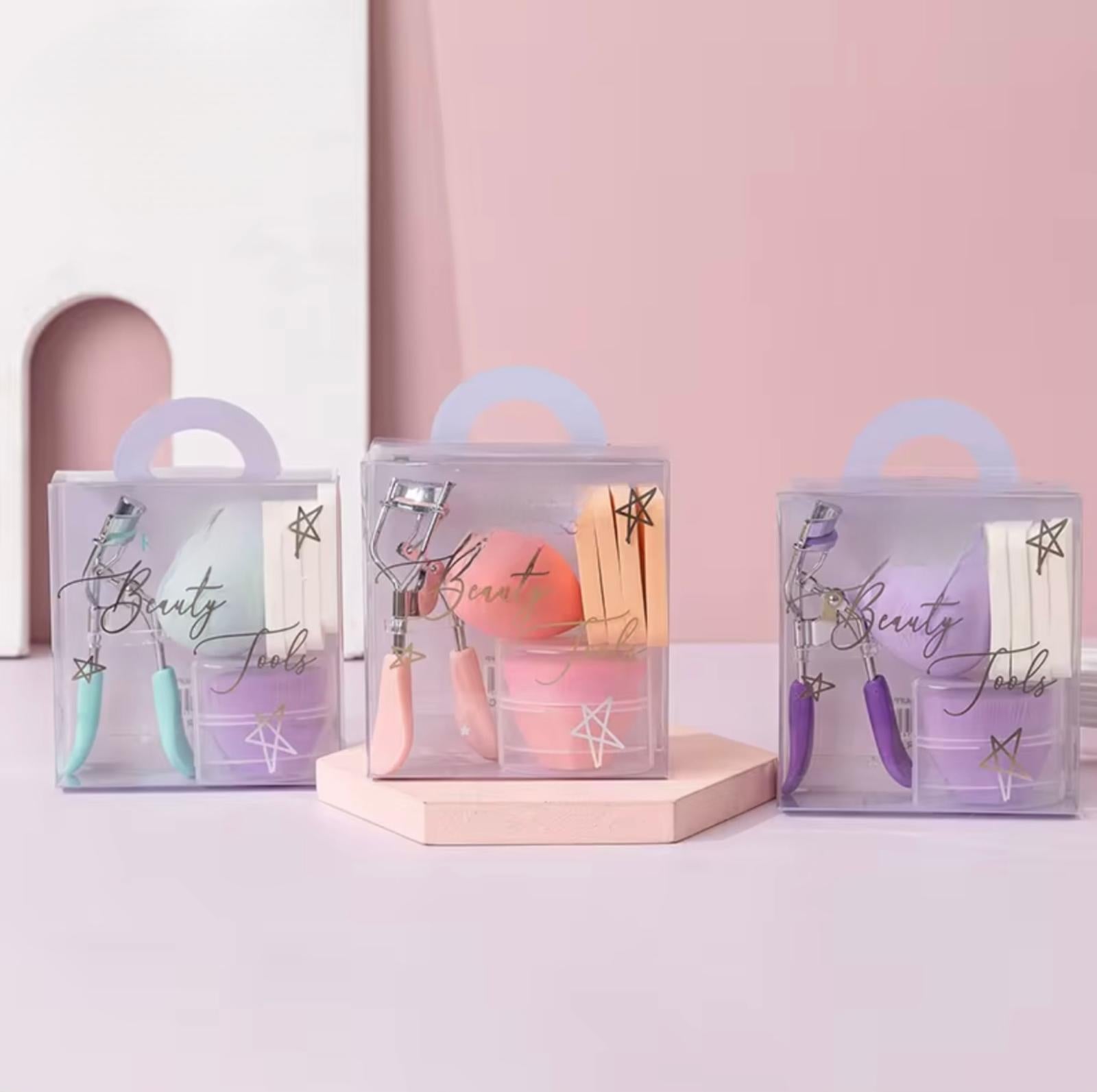7 pcs Set Customizable Eyelash Curler Powder Puff Makeup Sponge Foundation Brush Set