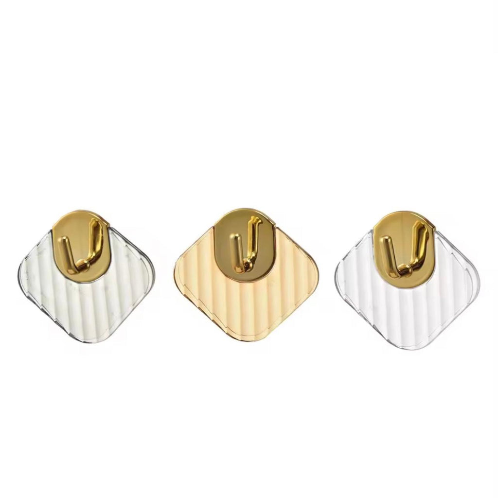 4pcs Set Wall-Mounted Hooks, No-Drill Self-Adhesive, Durable Plastic, Stylish Towel and Clothes Hangers for Bathroom, Bedroom, Dorm - Ideal for Towels, Clothes, Keys, Scissors, and More, Bathroom Accessories,