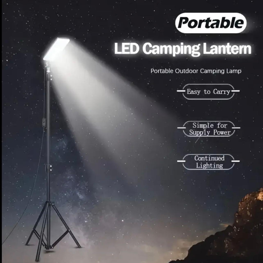 Portable LED Camping Lantern with Adjustable Tripod Stand, USB Powered (DC 12V 800 W) for Outdoor Activities - Compact & Lightweight Design, Ideal for Camping, BBQ, Night Fishing,Camping Accessories