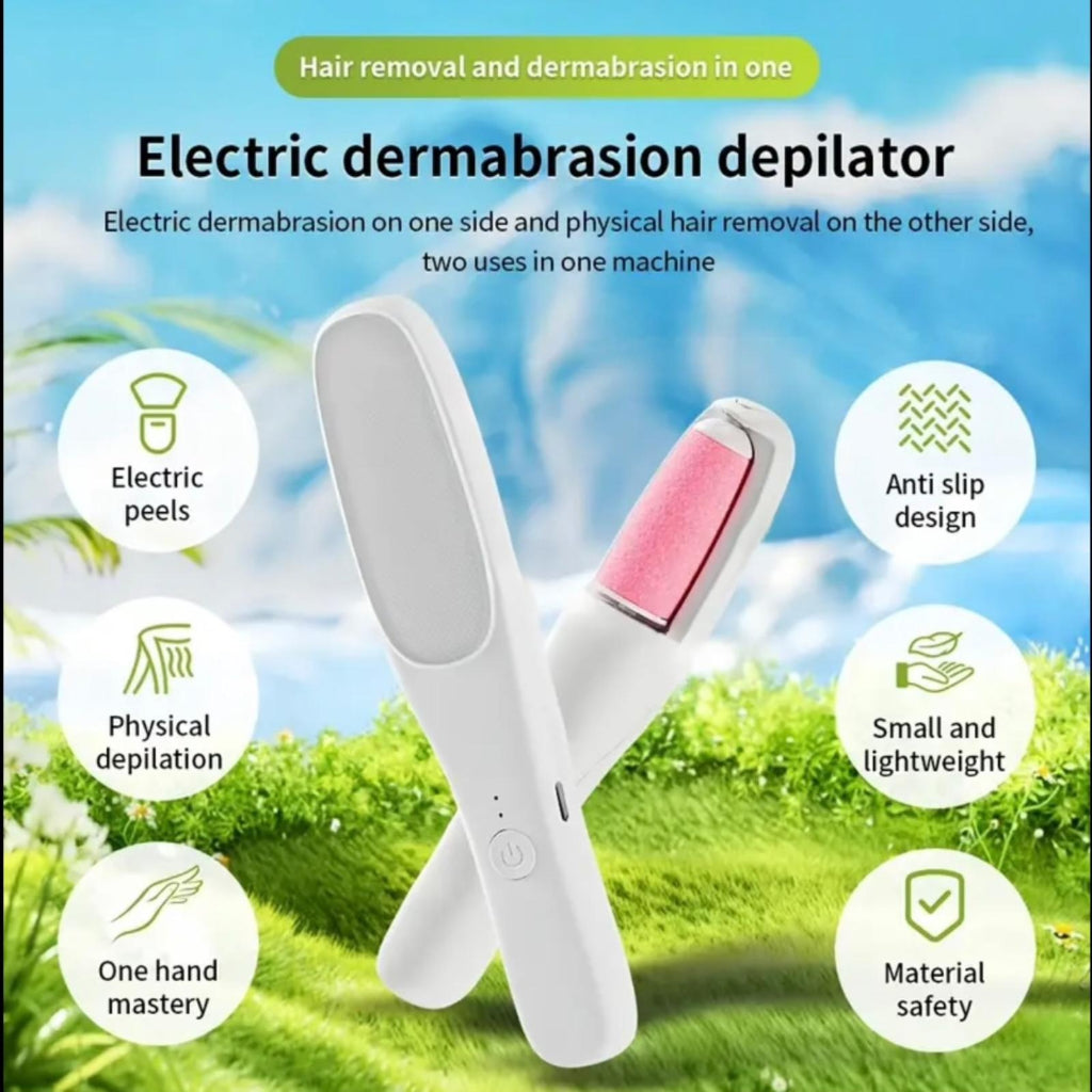 Rechargeable Electric Foot Remover ,Ergonomic Fine Sand and Coarse Sand Manicure Tool with USB Charging, Portable Design for Smooth Feet Anytime, Safety Protector Included,Ergonomic Foot File,Gentle Exfoliating with Manual Hair Removal Feature
