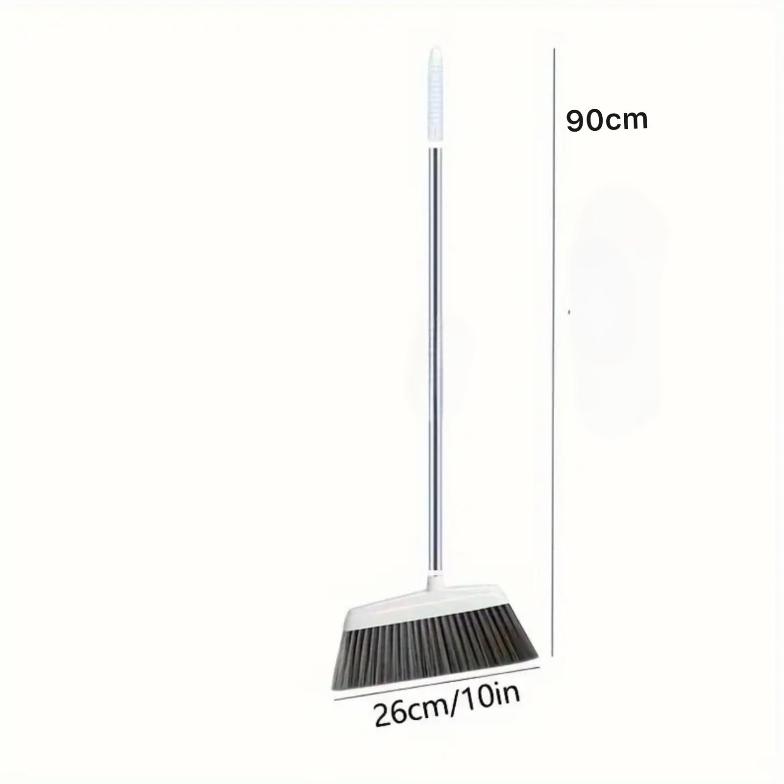 Long Handle Stainless Steel Broom, Standalone Dustpan and Set, Suitable for Indoor and Outdoor Use, Household Cleaning Tool for Living Room, Bedroom, Kitchen, and Outdoor Spaces