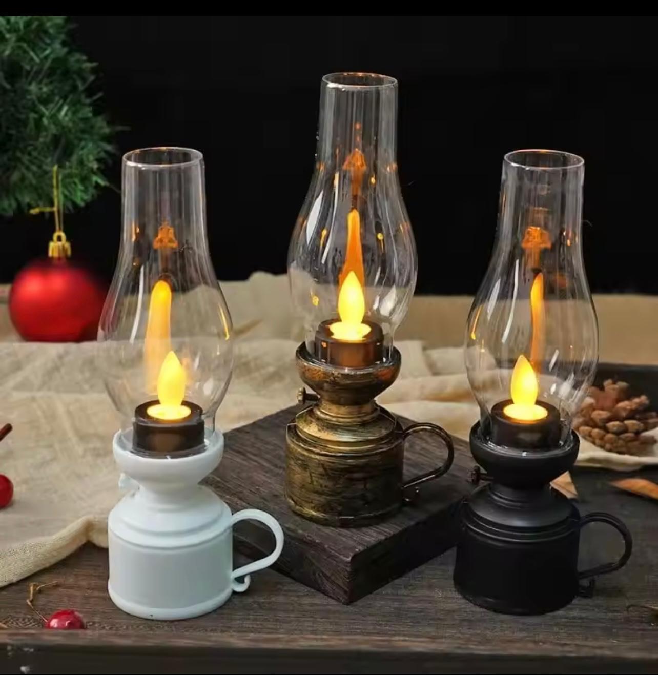 LED Electronic Candle Lamp Portable Retro Lamp for Camping & Emergency Use