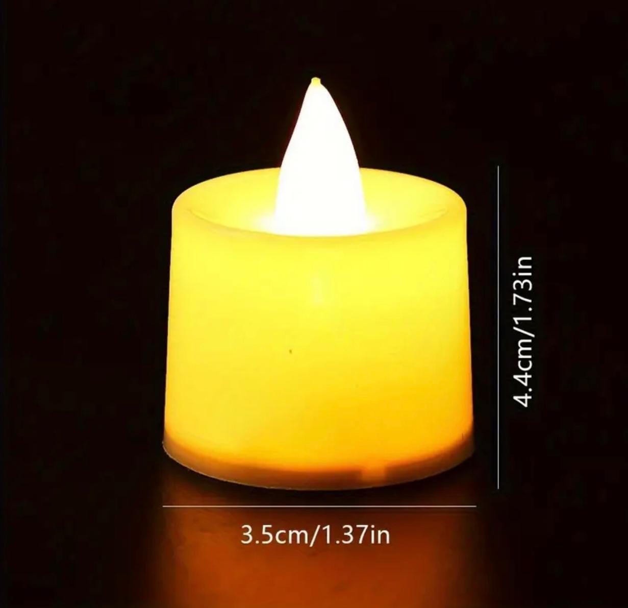 مجموعة شموع وامضة عديمة اللهب مكونة من 12 قطعة - تعمل بالبطارية