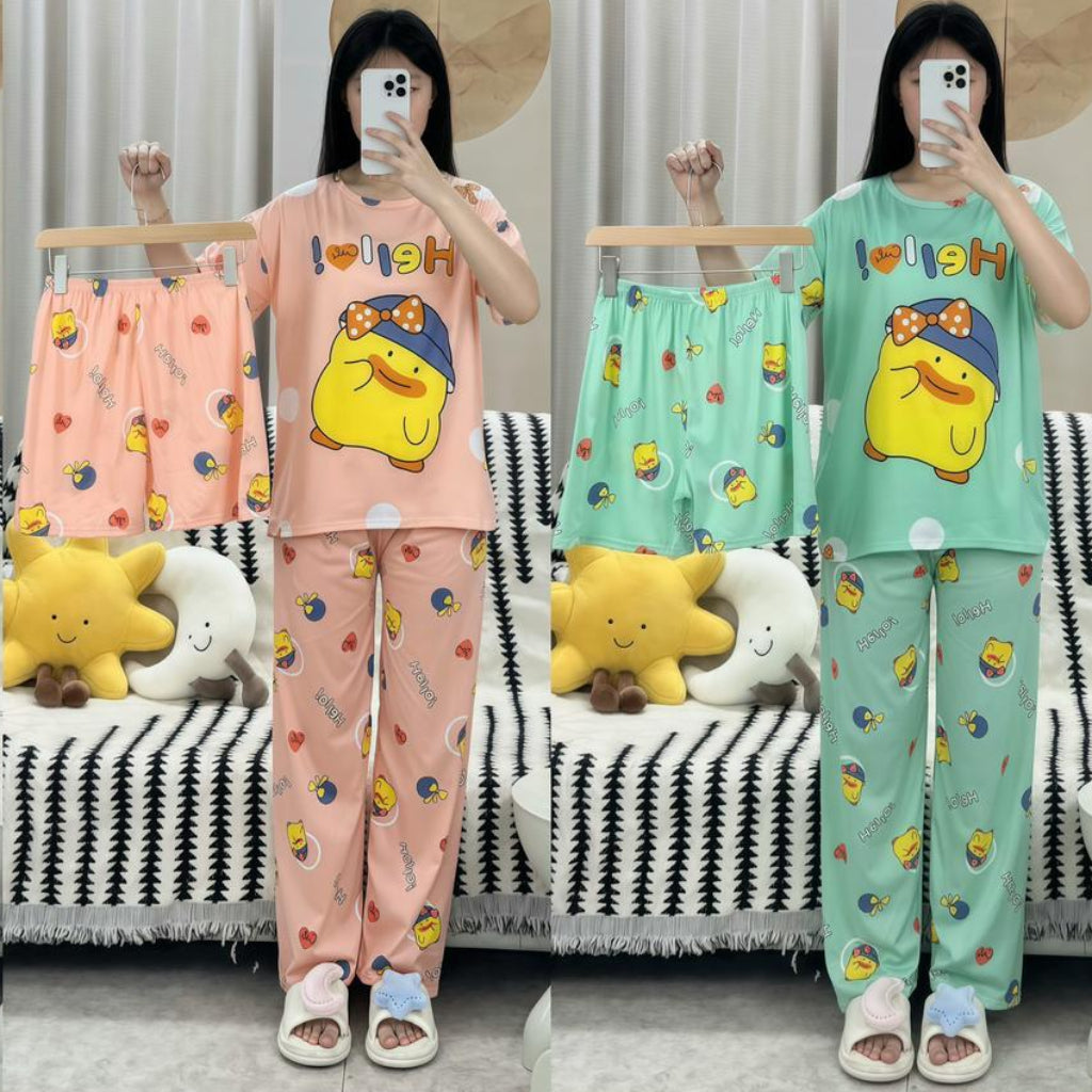 3-Piece Free Size Pajama Set - Comfortable & Breathable Homewear