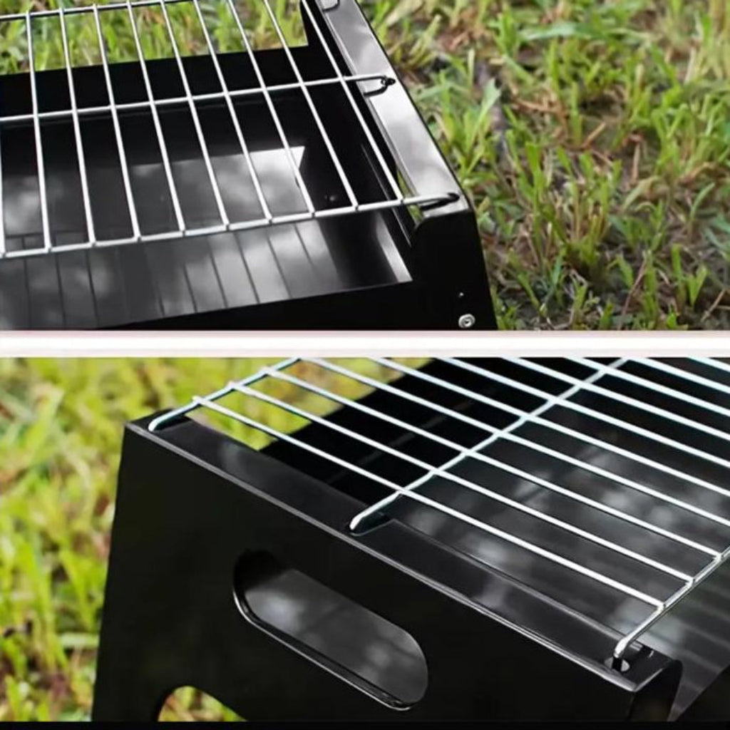 شواية شواء محمولة قابلة للطي - تخييم خارجي من الفولاذ المقاوم للصدأ