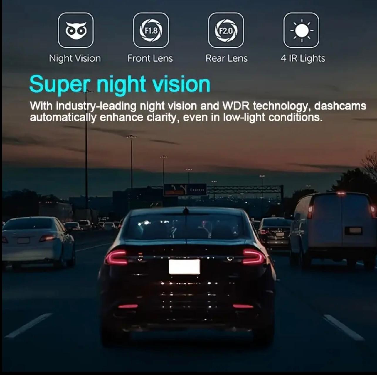 3 in 1 Dual Lens HD 1080P Car DVR Dash Cam