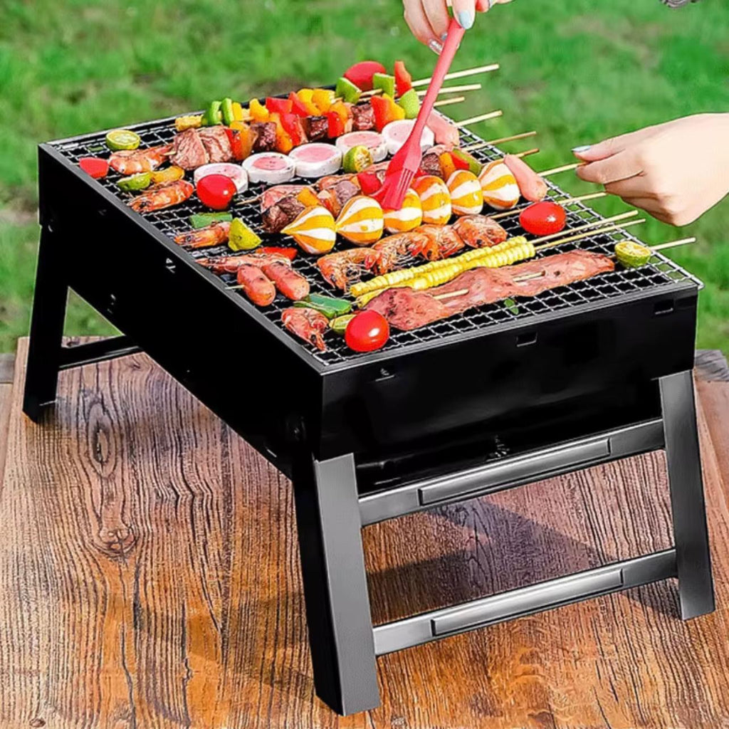 Portable Folding Charcoal Grill – heavy‑duty metal, compact & space‑saving