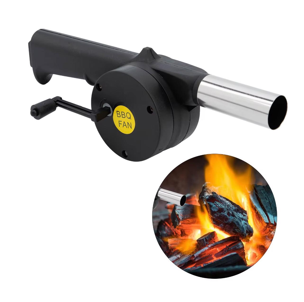 Manual Handheld Charcoal Starter Fan – High-Heat Resistant BBQ Blower