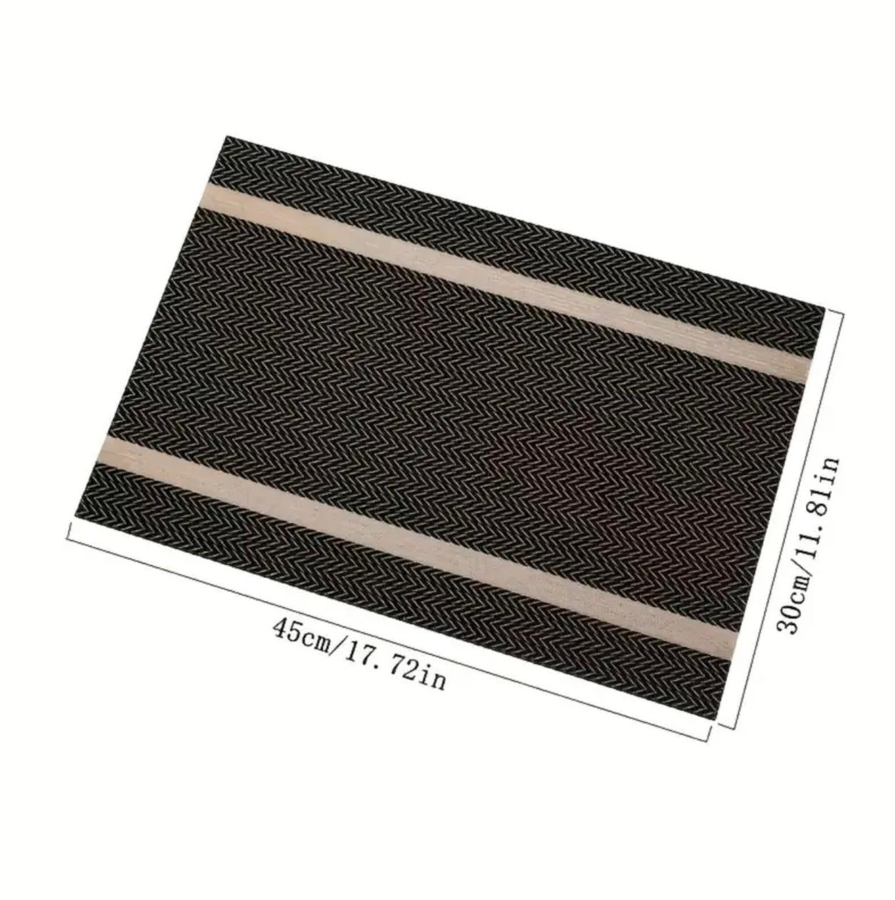 4 Pcs Random Modern Stripe Placemats – Durable ,Table Mats