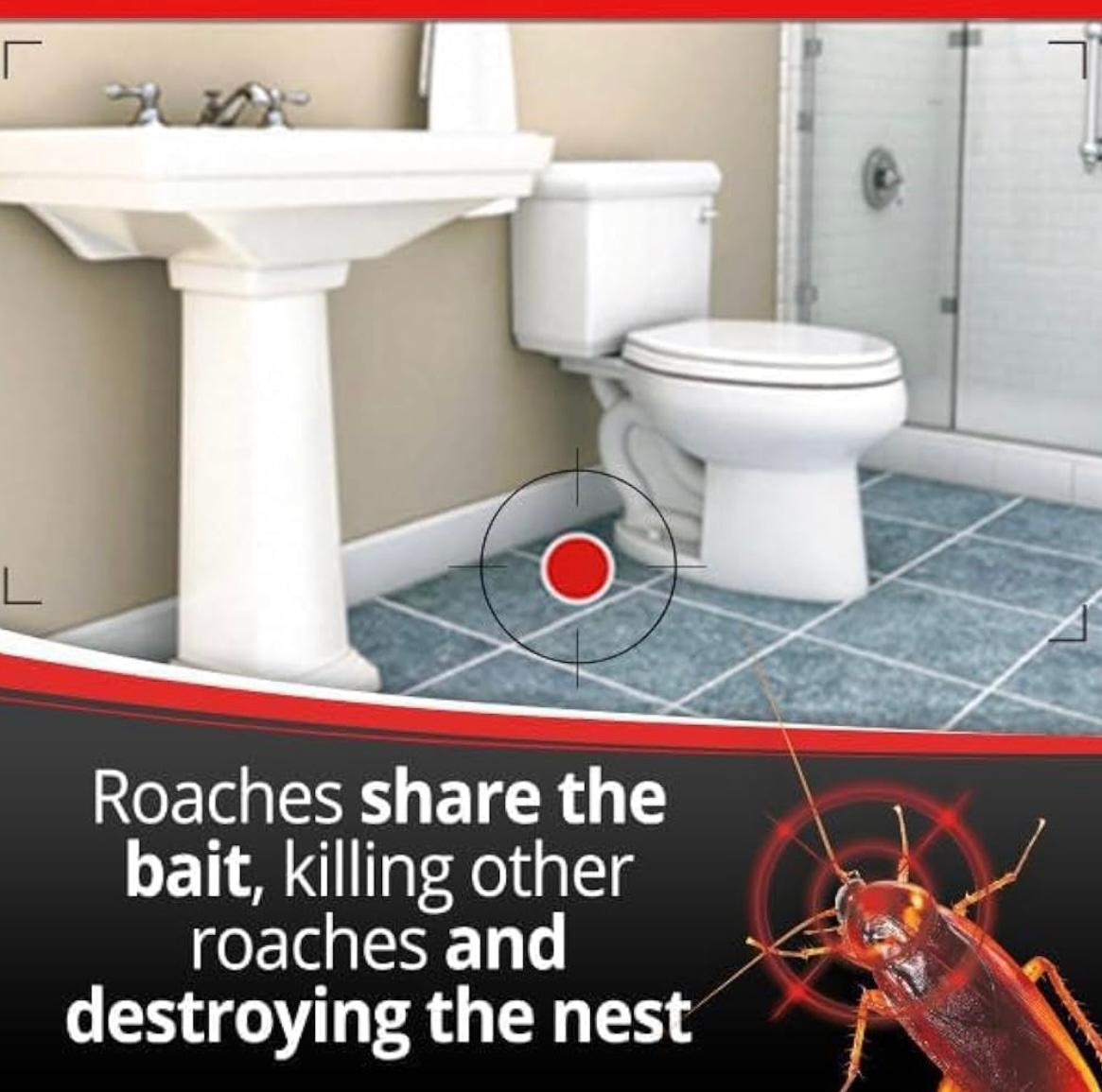 Large Roach Bait Stations – Natural Roach Repellent & Trap for Indoors/Outdoors, Long-Lasting Protection, Child-Resistant Design
