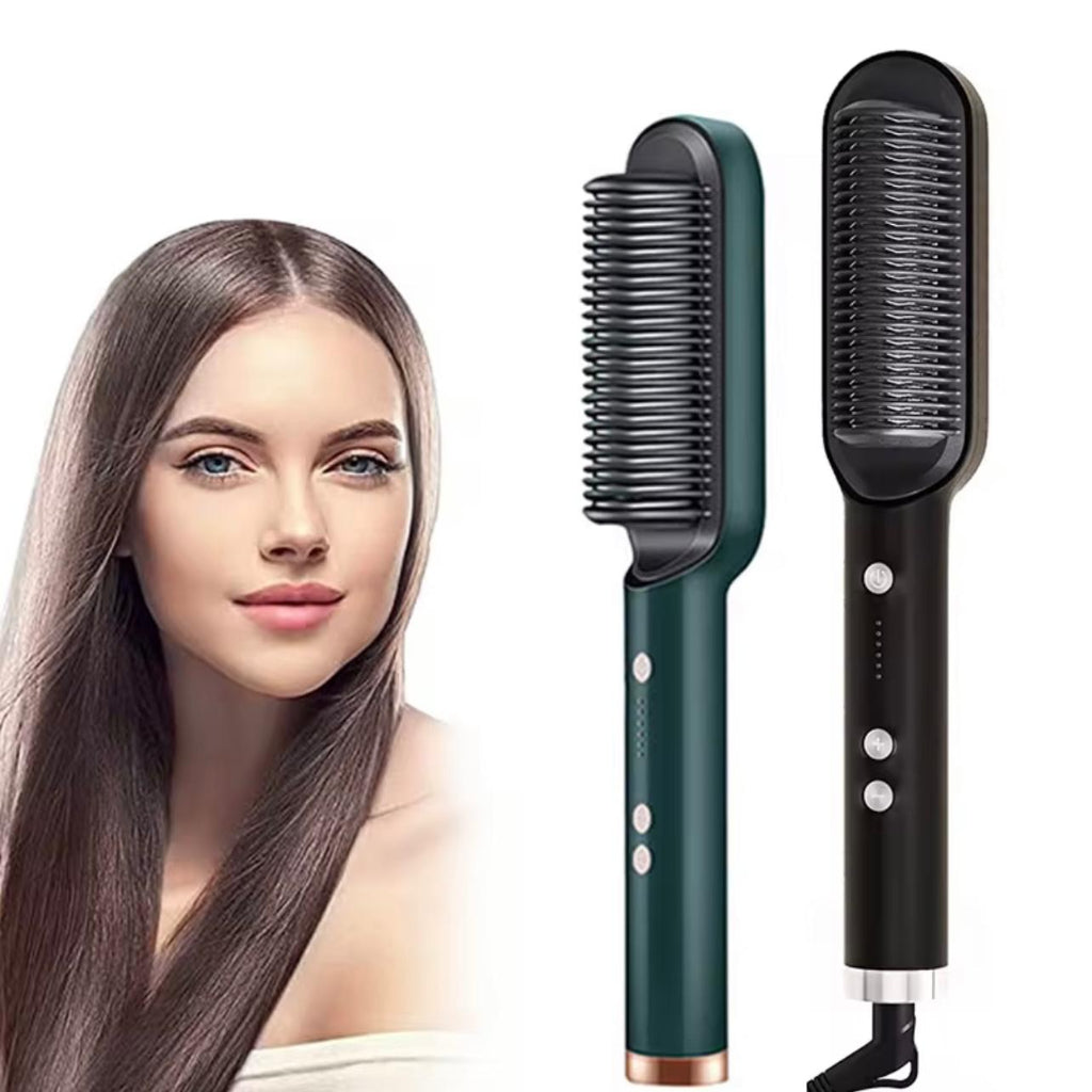 Portable Hair Straightener Brush – Fast Heating Comb with Temperature Control