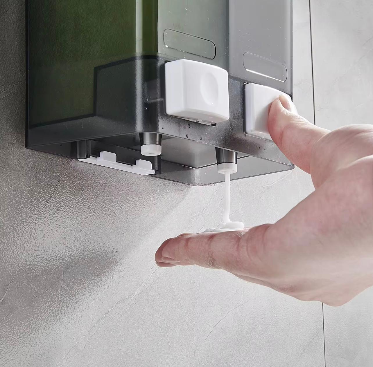 Wall-Mounted Manual Double-Head Soap Dispenser – 1000ML