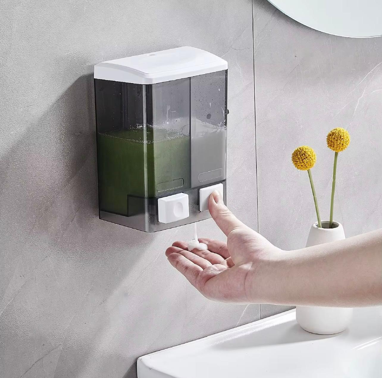 Wall-Mounted Manual Double-Head Soap Dispenser – 1000ML