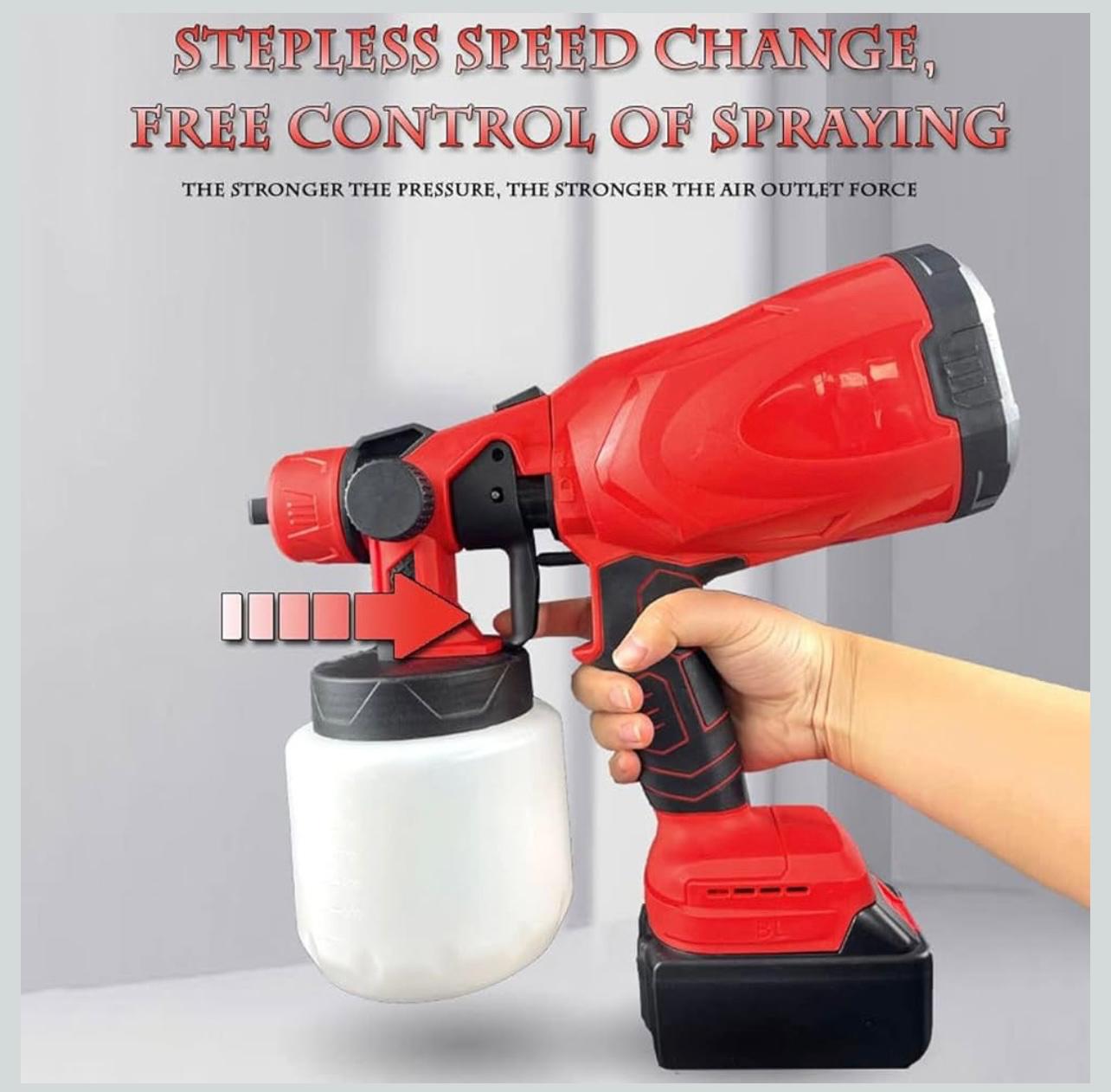 Cordless Electric Paint Sprayer Gun – 1000ml (48V  2 Battery Compatible)