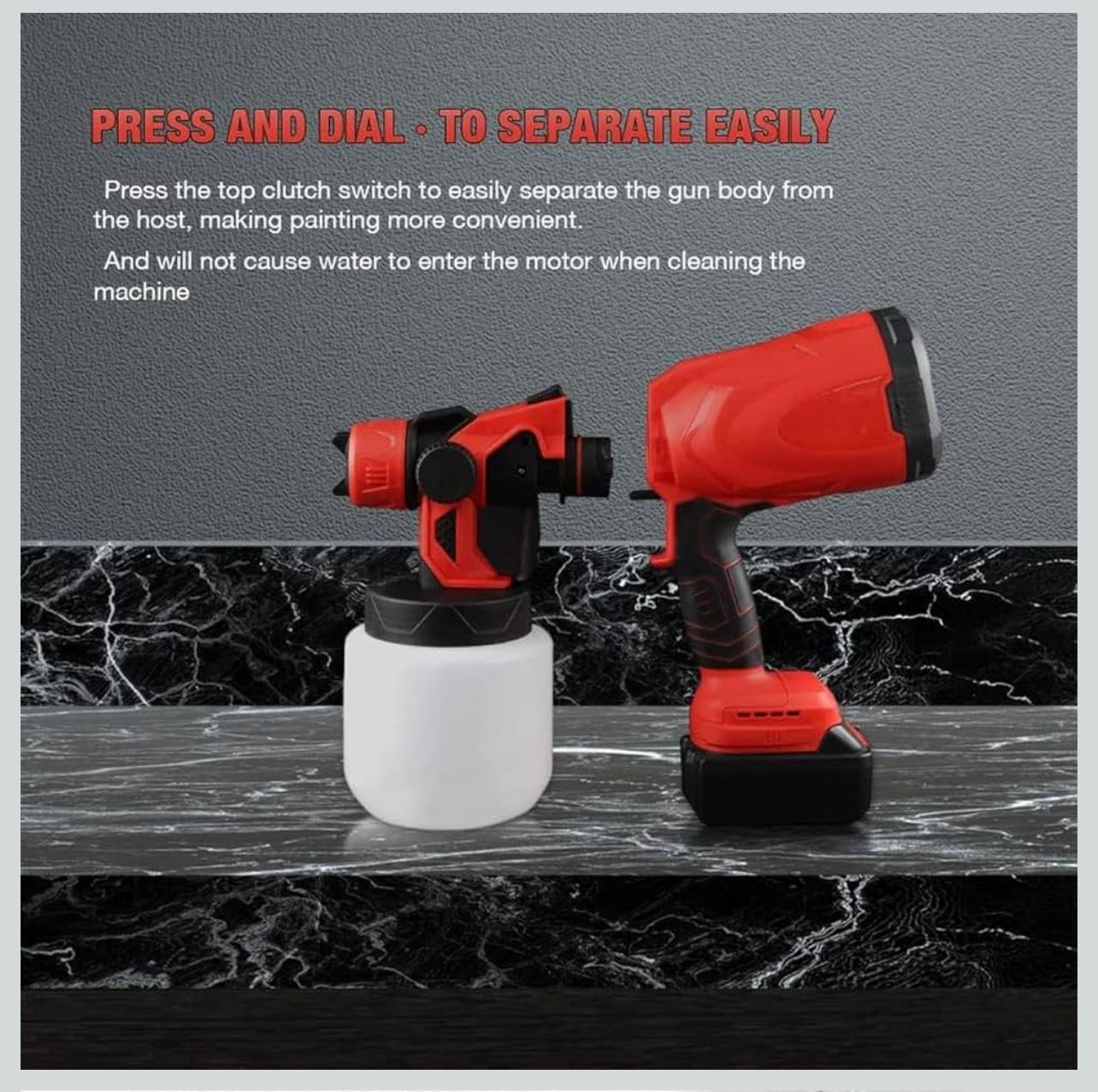 Cordless Electric Paint Sprayer Gun – 1000ml (48V  2 Battery Compatible)