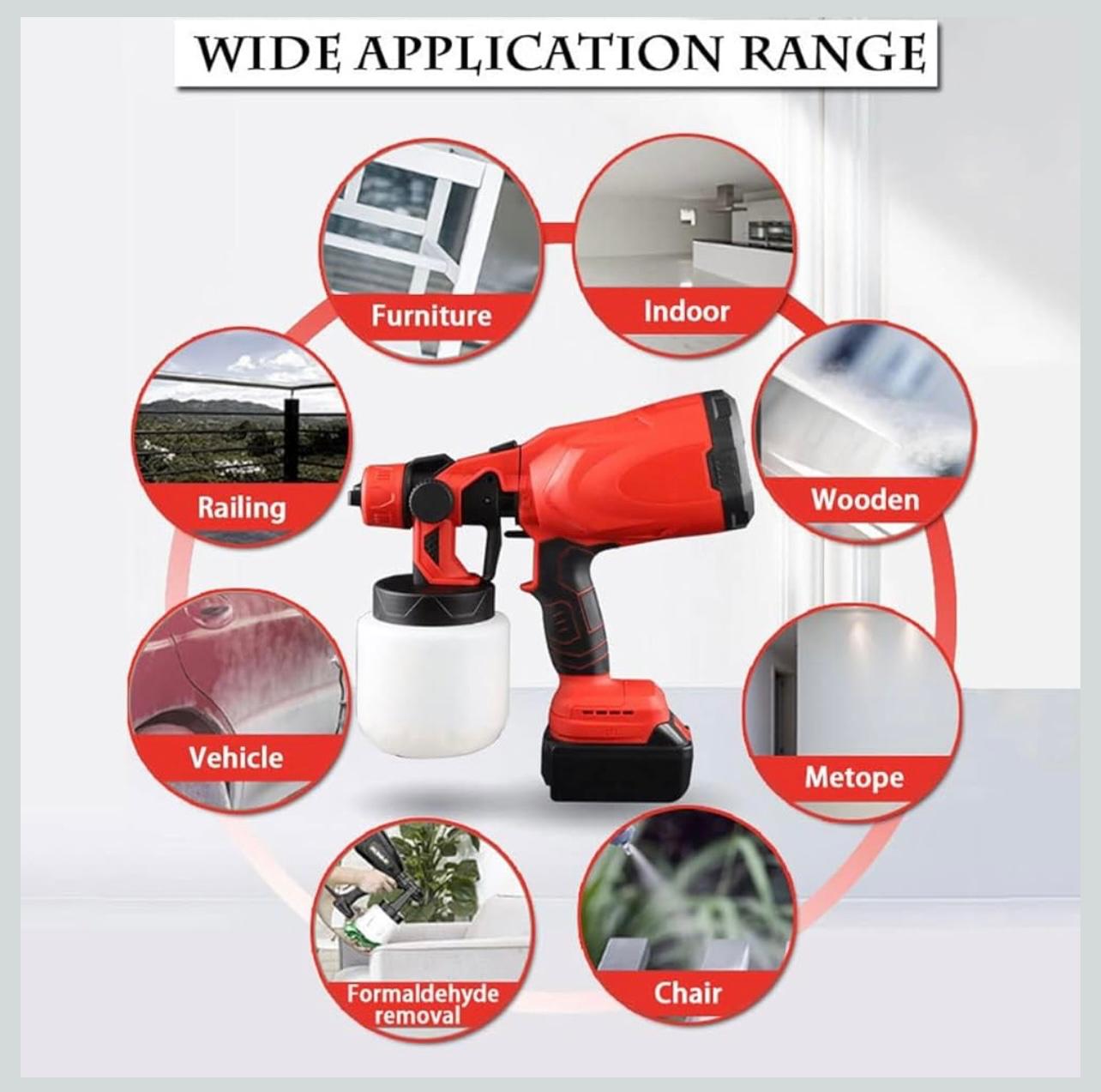 Cordless Electric Paint Sprayer Gun – 1000ml (48V  2 Battery Compatible)