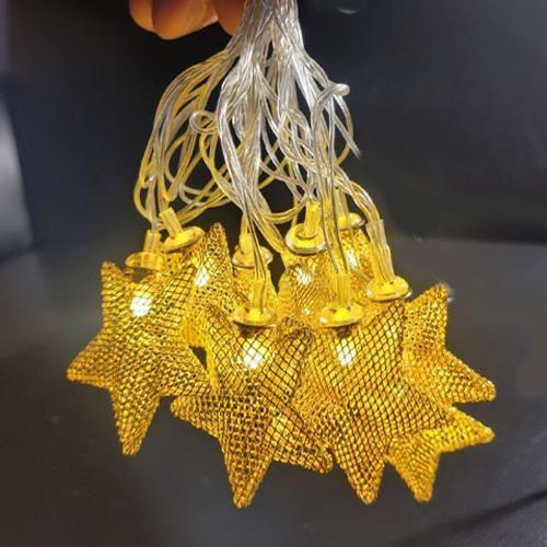 Gold Star String Lights – 2M Battery-Operated Ambient Lighting