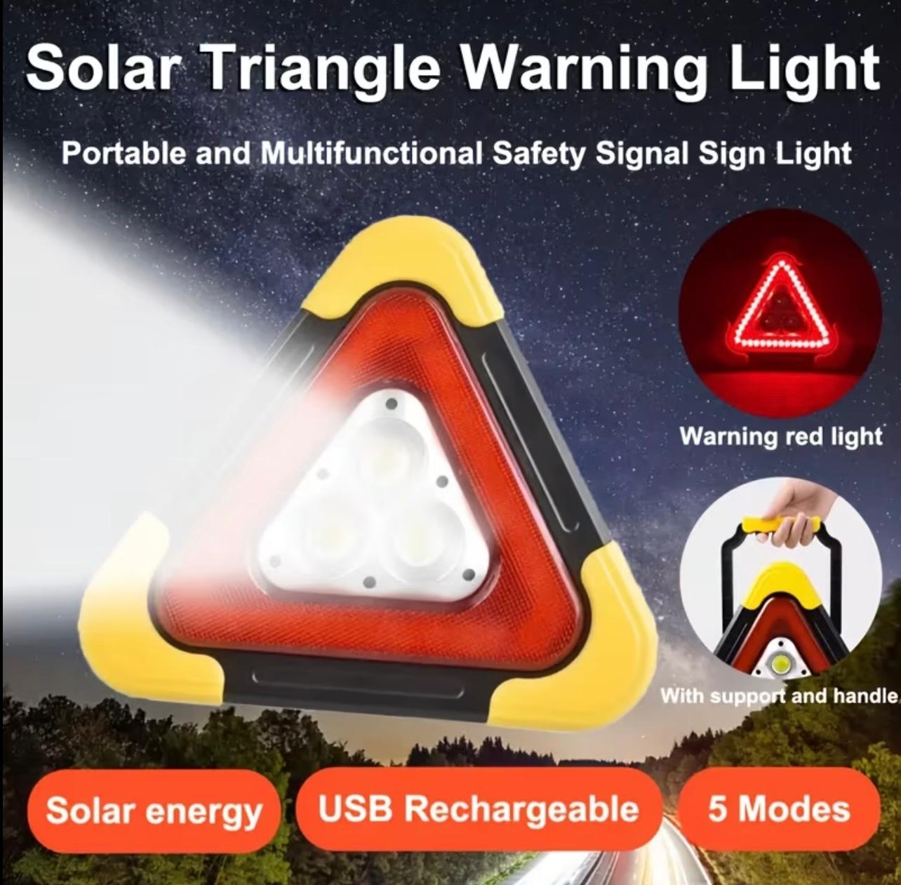 Super Bright Solar & USB Rechargeable Triangle Emergency Lamp