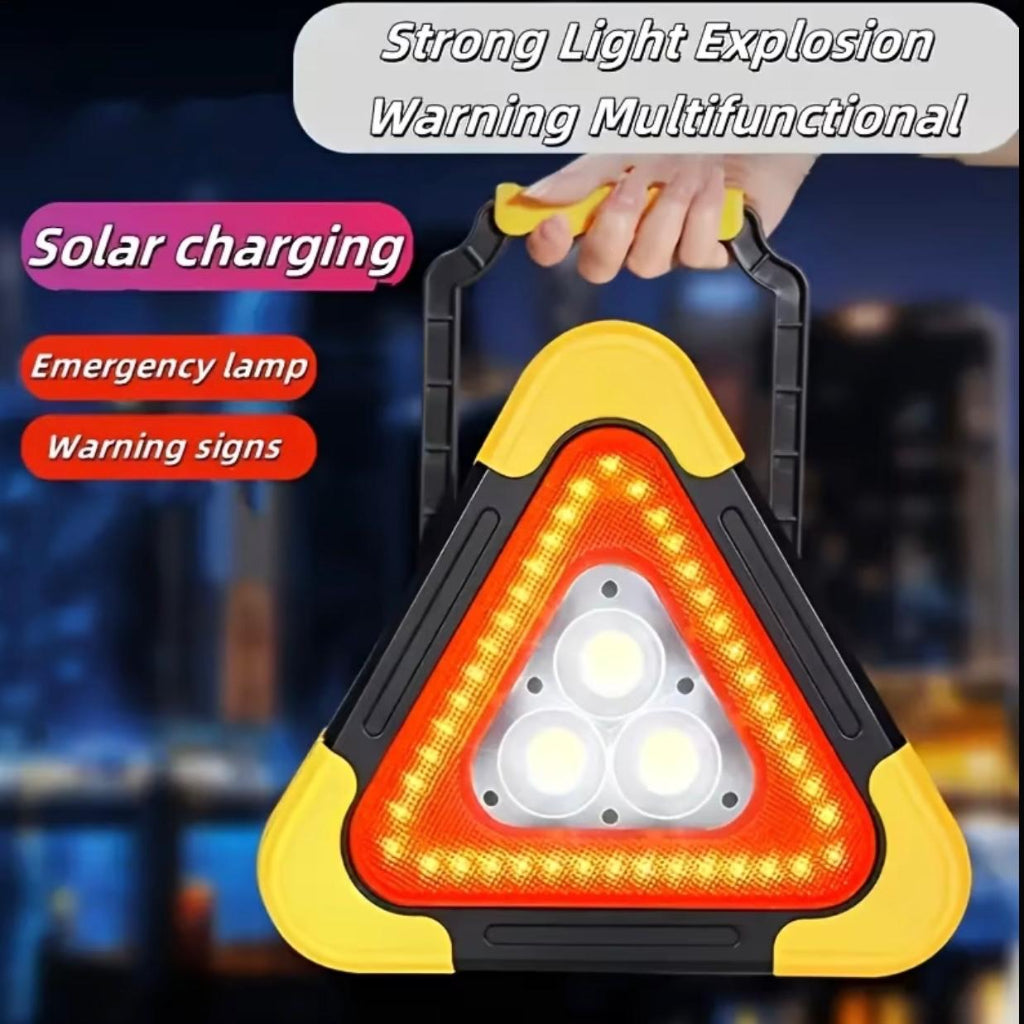 Super Bright Solar & USB Rechargeable Triangle Emergency Lamp