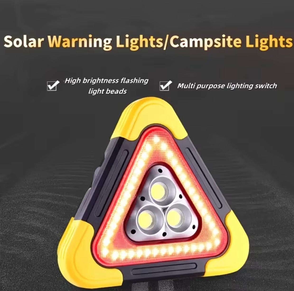 Super Bright Solar & USB Rechargeable Triangle Emergency Lamp