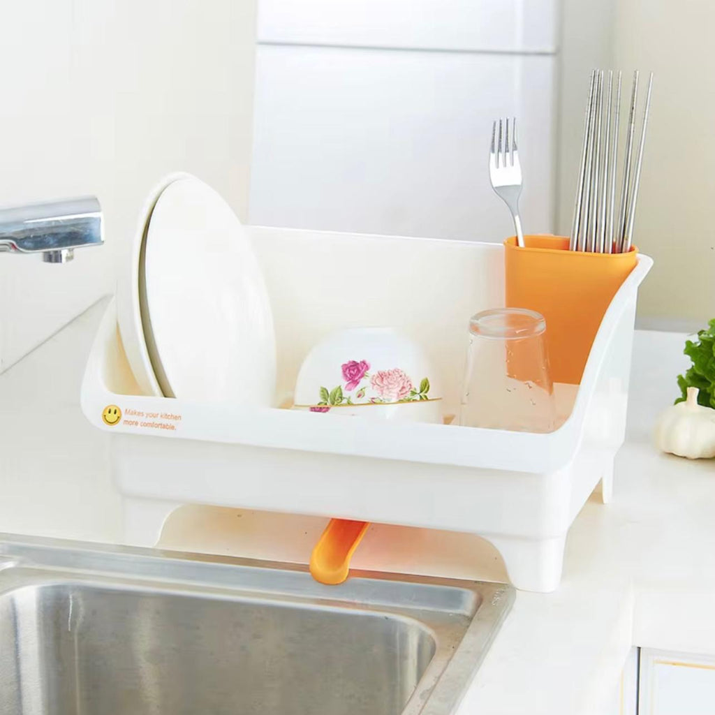 White Plastic Dish Draining Rack