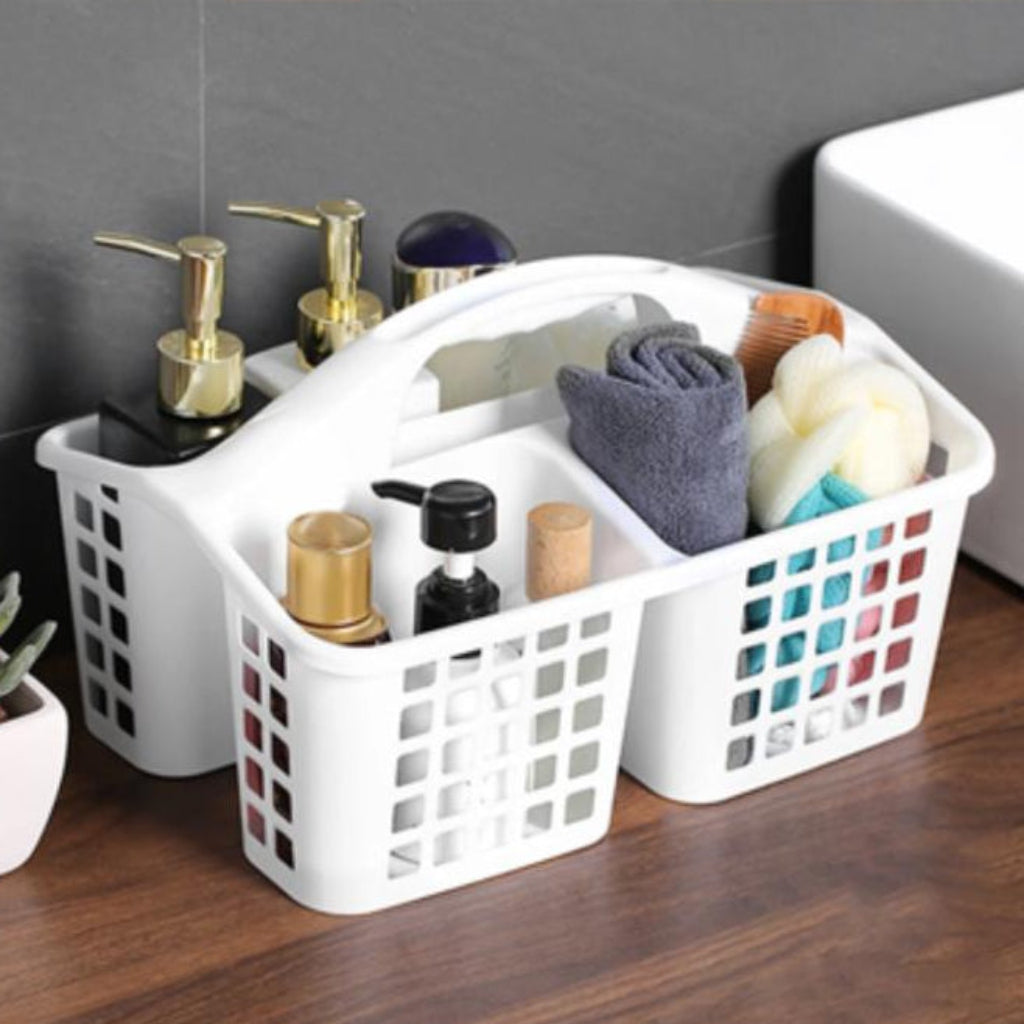 سلة دش بلاستيكية محمولة - منظم خفيف الوزن للحمام والسفر