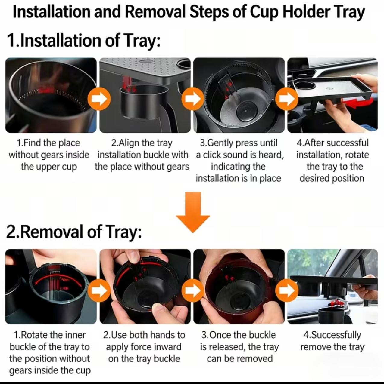 3-in-1 Car Cup Holder Expansion Tray