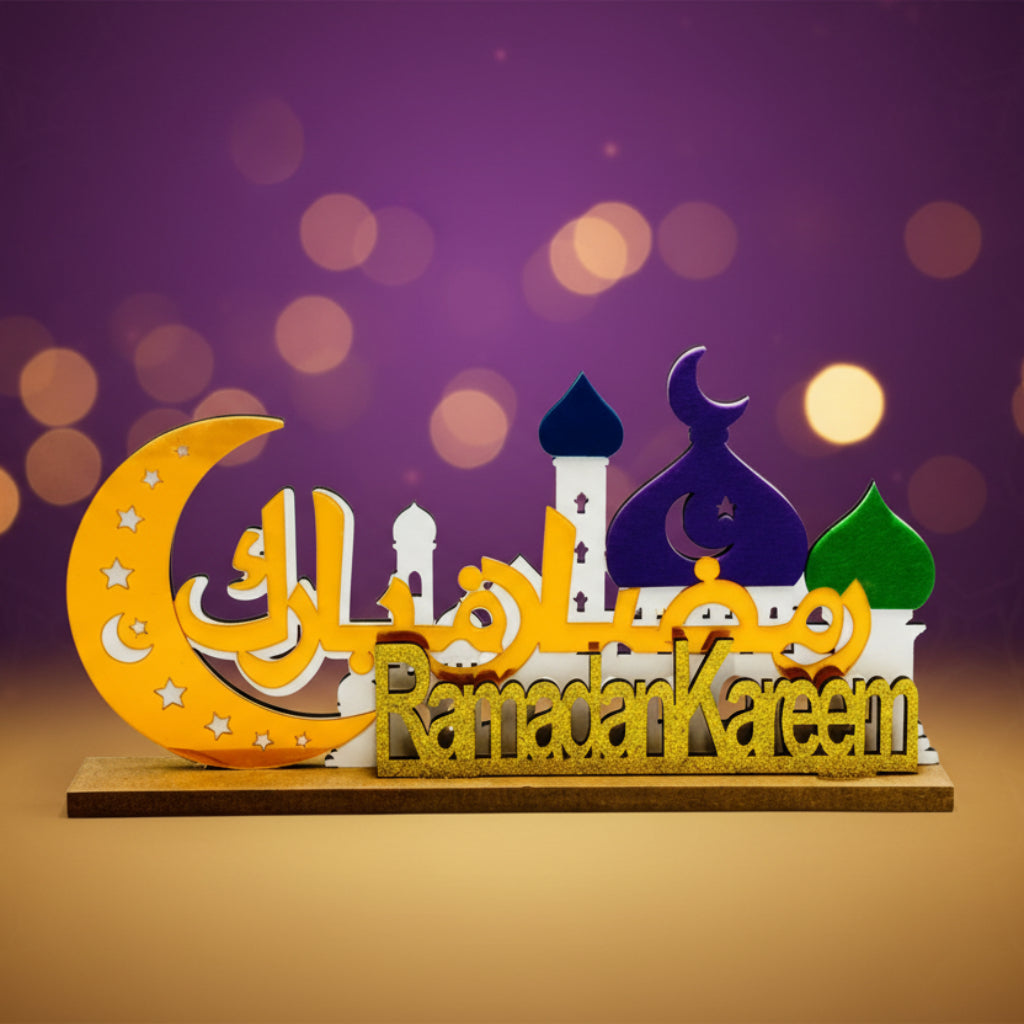 Ramadan Kareem Wooden Mosque Tabletop Ornament