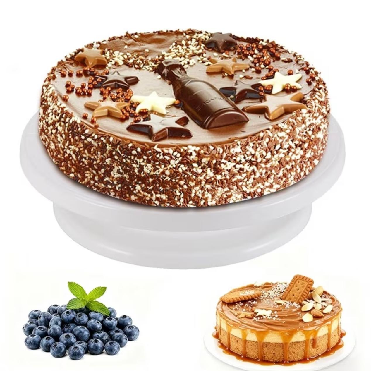 Manual 360° Rotating Cake Turntable – Portable Cake Decorating Stand