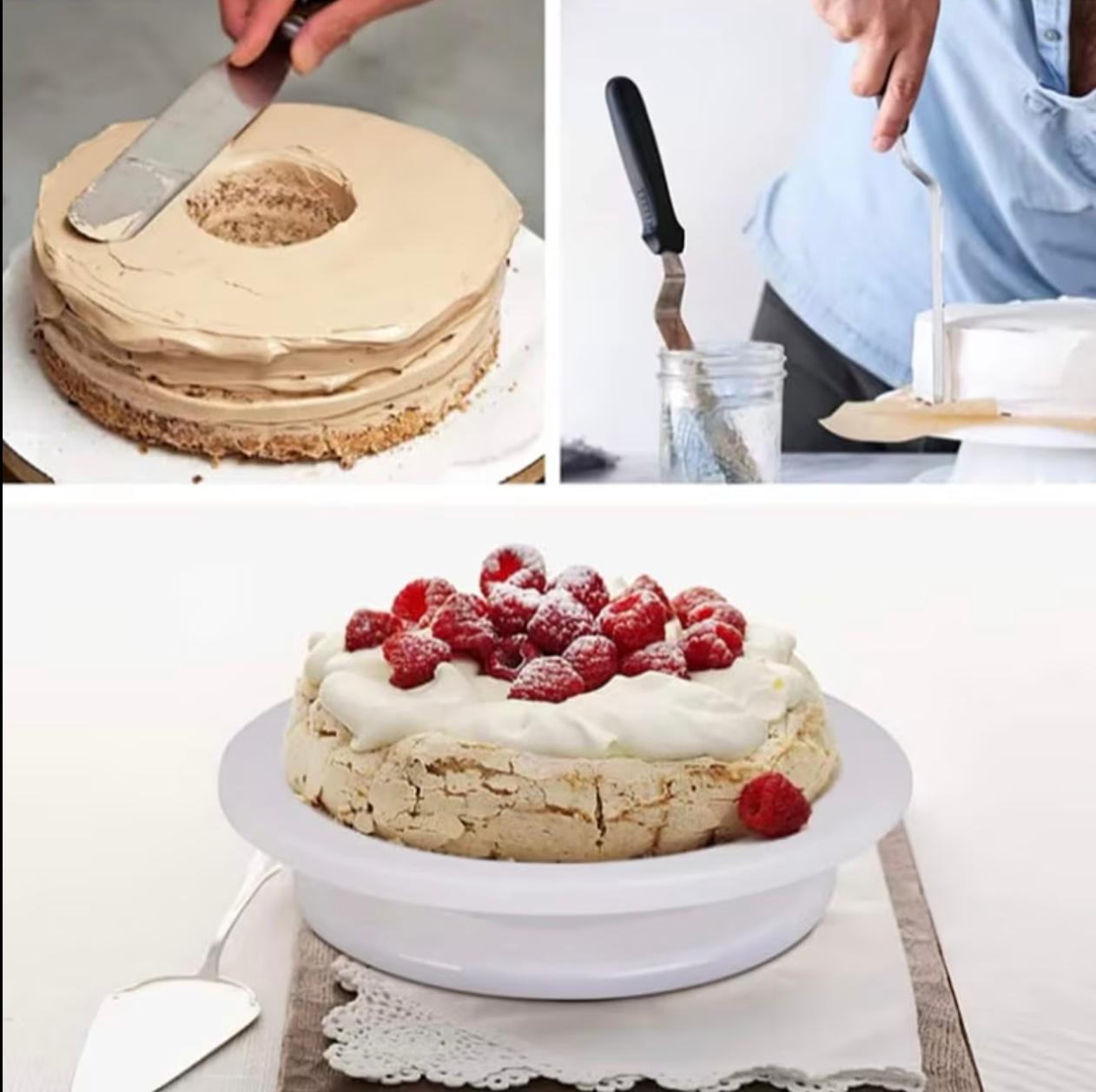 Manual 360° Rotating Cake Turntable – Portable Cake Decorating Stand