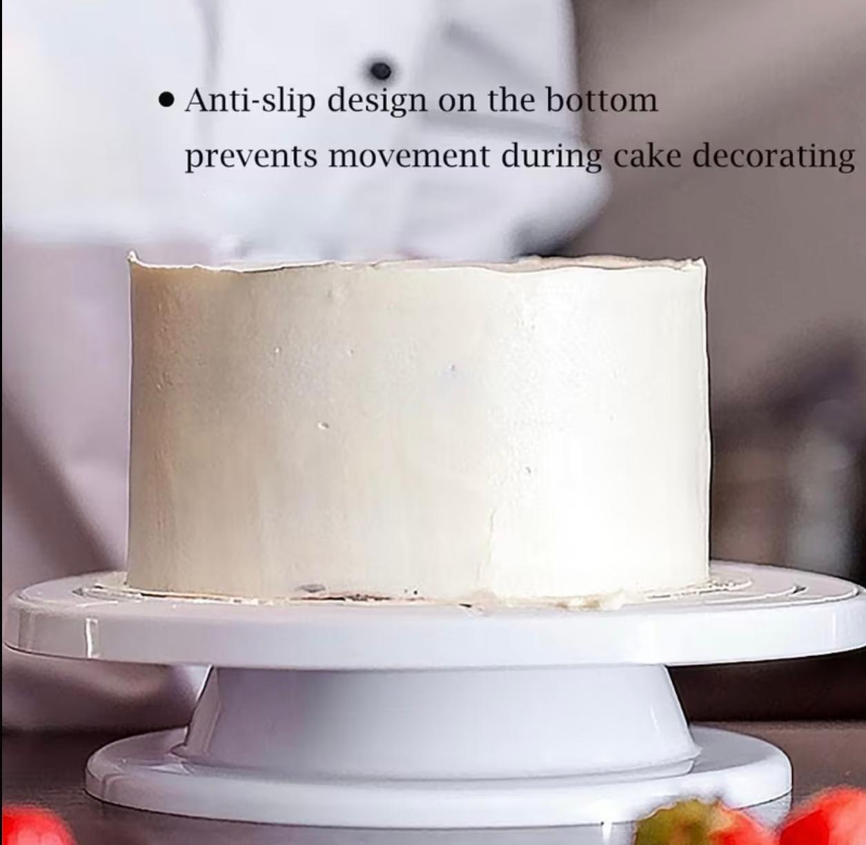 Manual 360° Rotating Cake Turntable – Portable Cake Decorating Stand