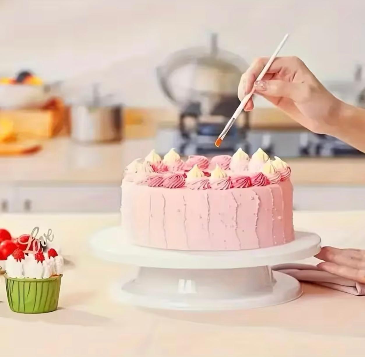 Manual 360° Rotating Cake Turntable – Portable Cake Decorating Stand