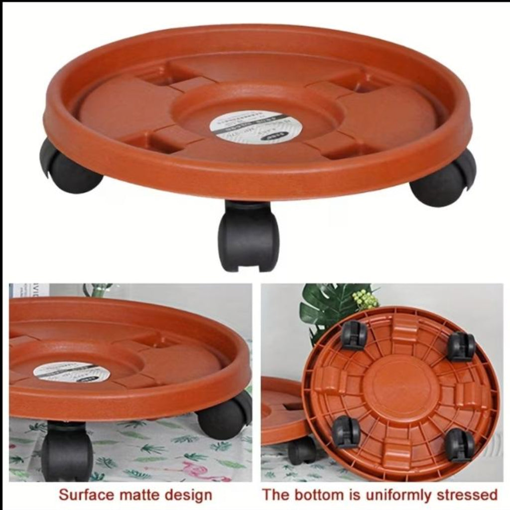 Multifunctional Thickened Movable Flower Pot Tray – Indoor & Outdoor Plant Stand