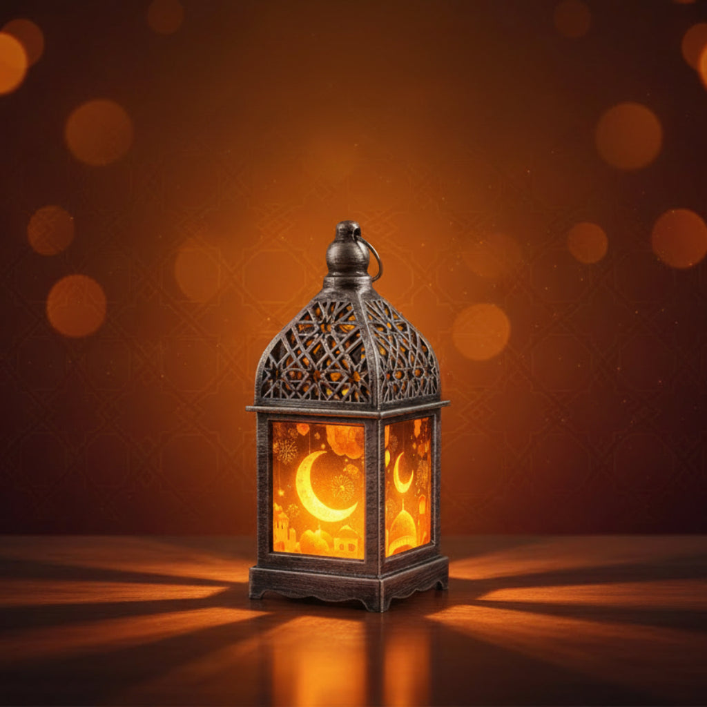 Islamic Ramadan & Eid Hanging Lanterns – Star & Moon Battery-Powered Decoration
