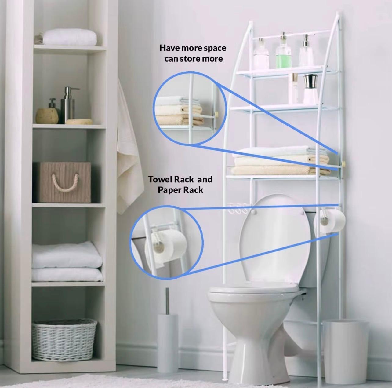 Large-Capacity Floor-to-Ceiling Toilet Storage Shelf