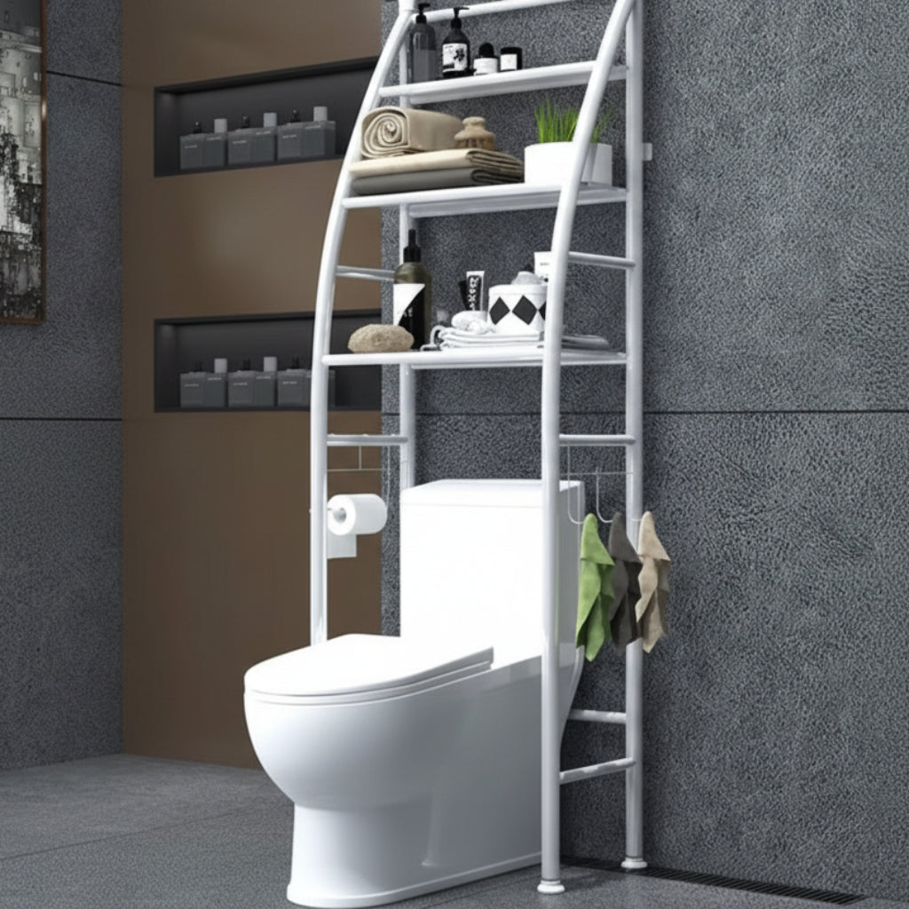 Large-Capacity Floor-to-Ceiling Toilet Storage Shelf