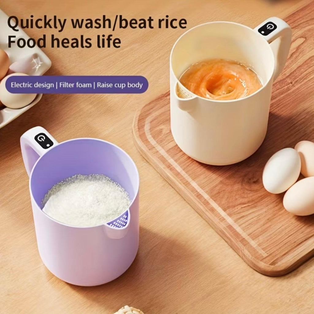 Household Small Multi-Functional Electric Egg Beater, Rice Washer, Mixer